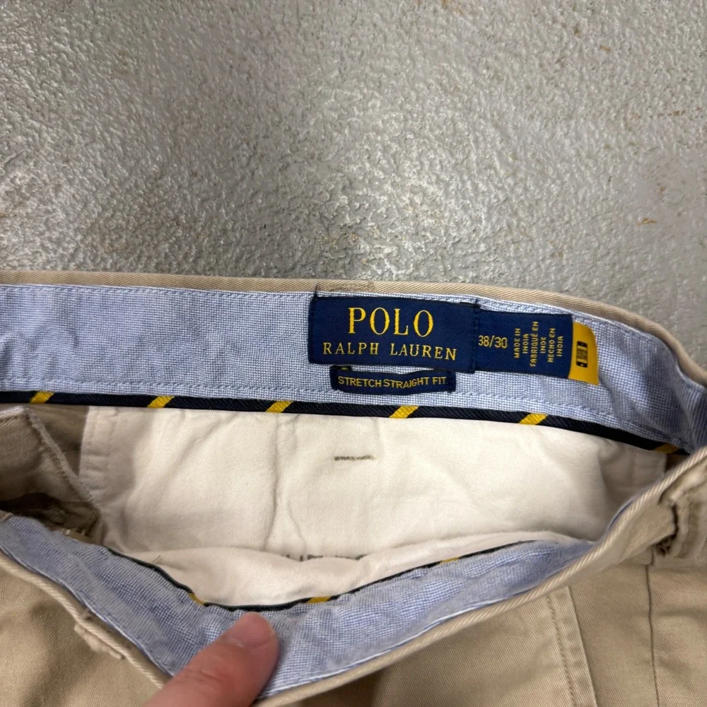 Polo Ralph Lauren Chino Pants Tan Stretch‎ Straight Fit 38 x 30